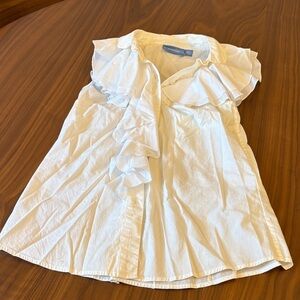 Simply Vera Vera Wang White Ruffled Cap-Sleeve Blouse